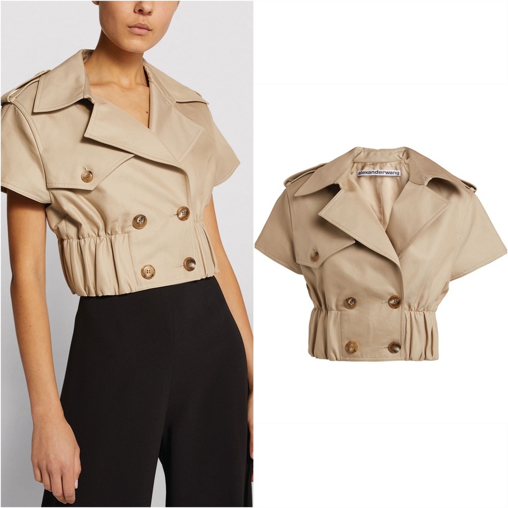 Like new ALEXANDER WANG Cropped Shirt Trench Jacket $795 L